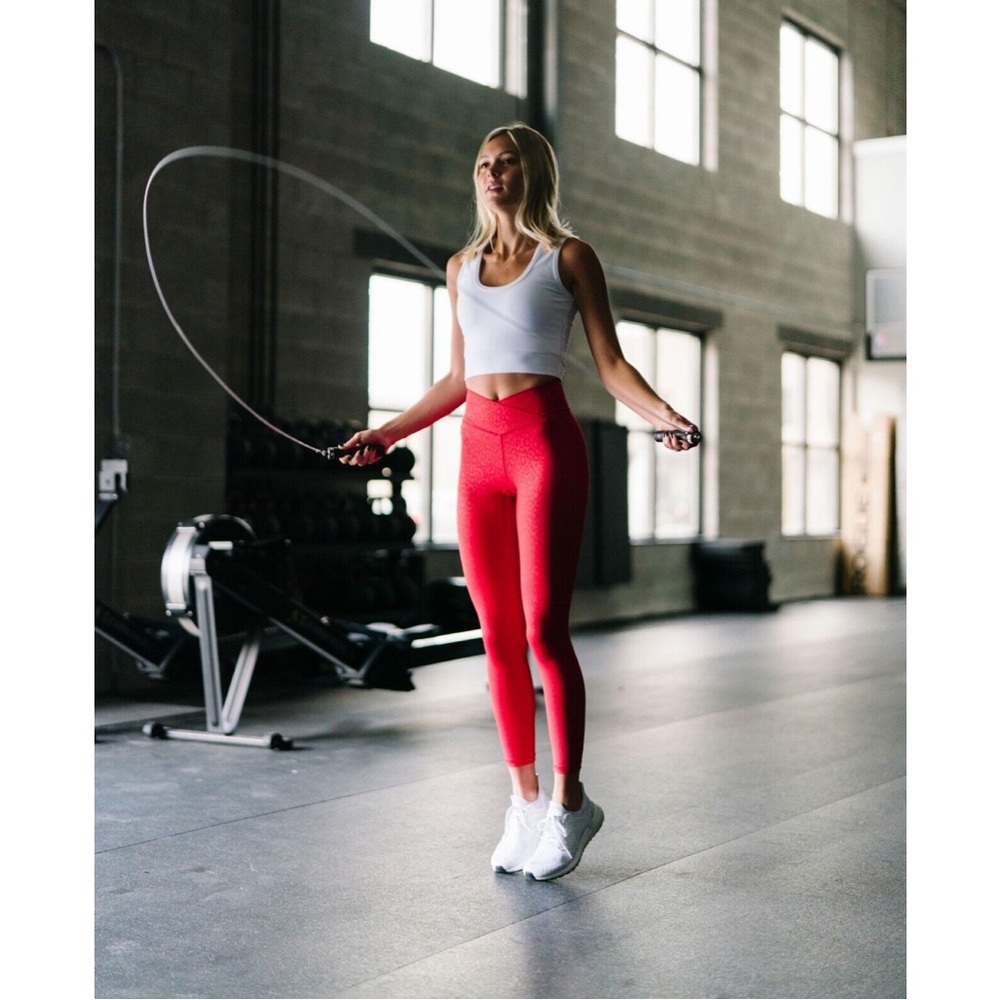 ZYIA Red Leopard Scrunchy Light n Tight Leggings